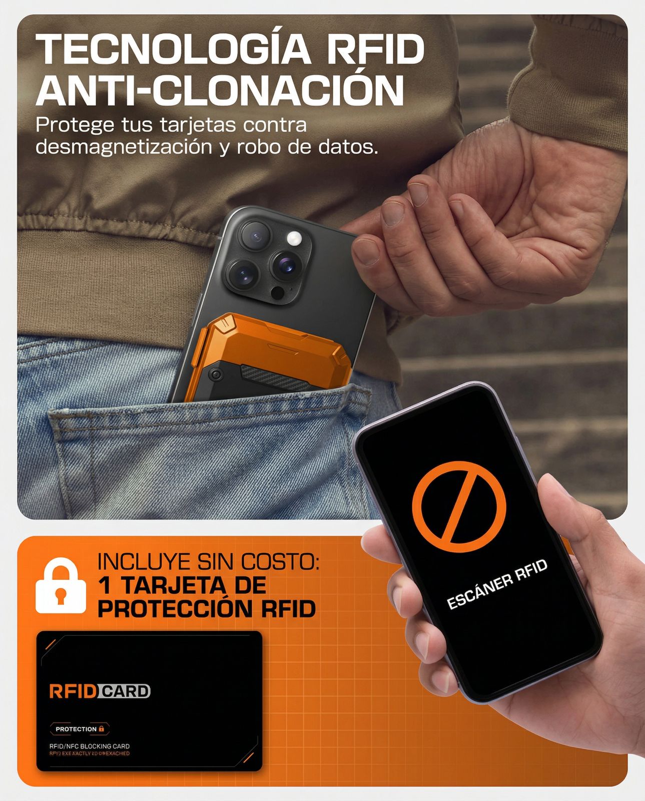 Billetera MagSafe Hunter — Naranja