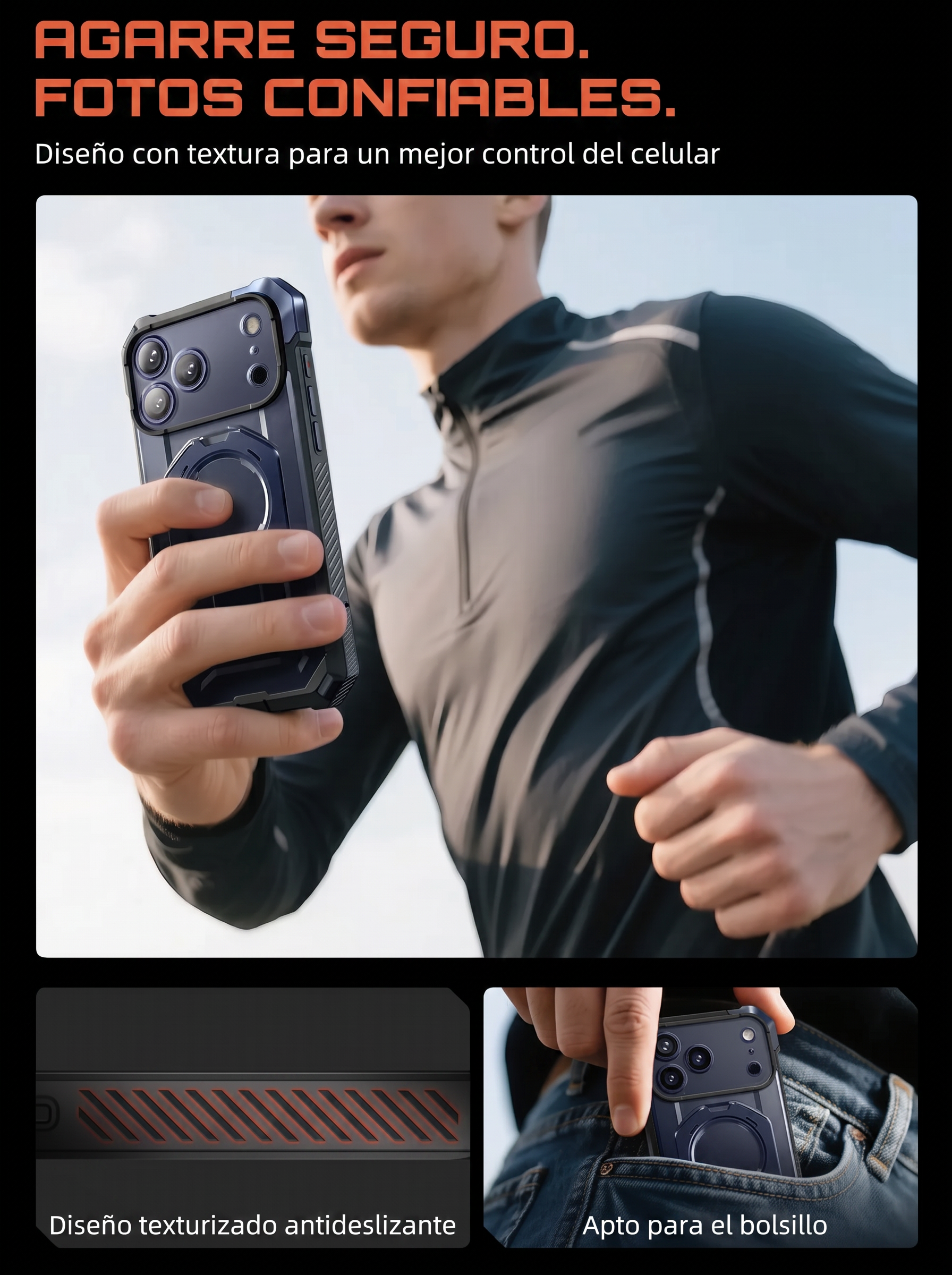 Case Grip Hunter — iPhone 17 Pro — Azul