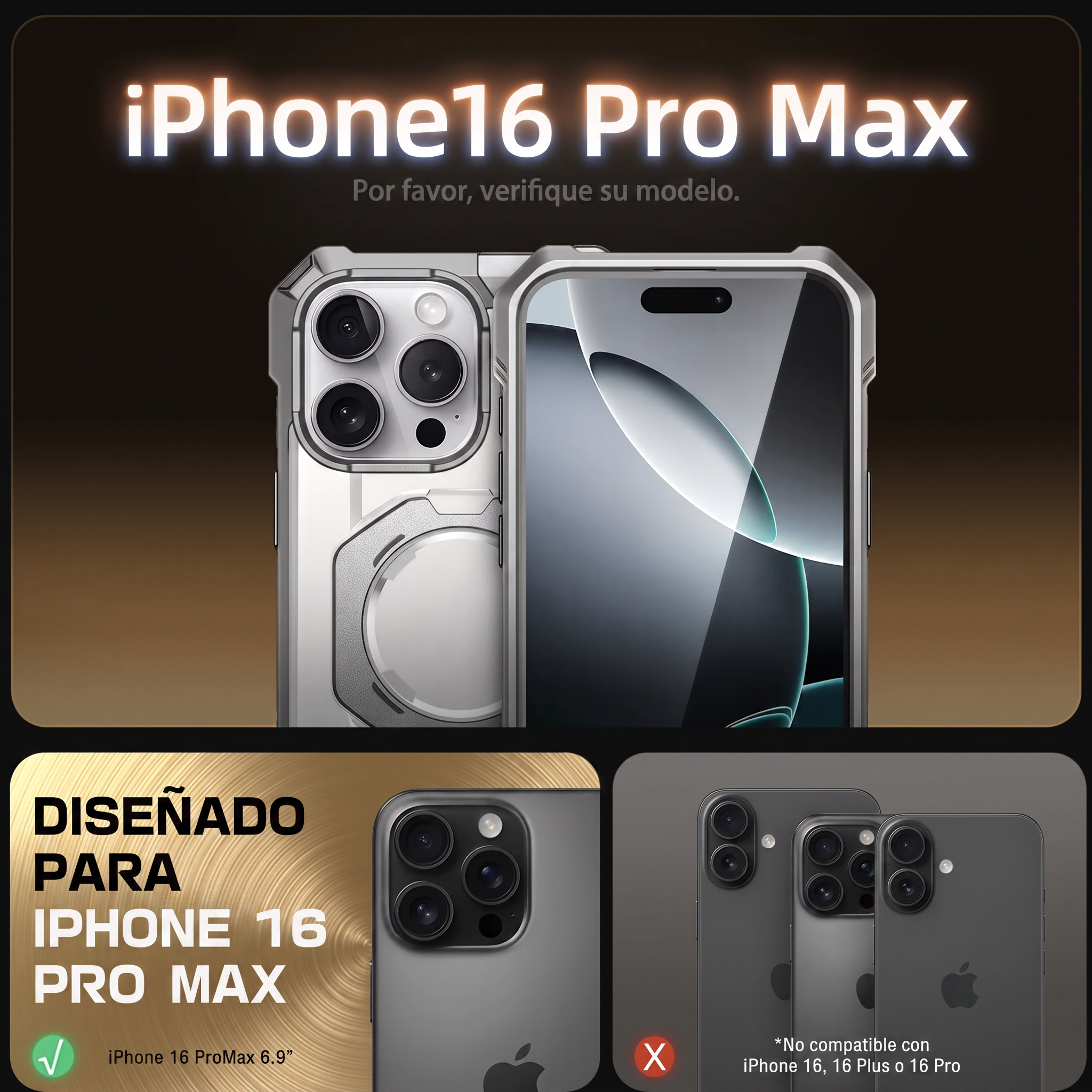 Case Grip Hunter — iPhone 16 Pro Max — Blanco