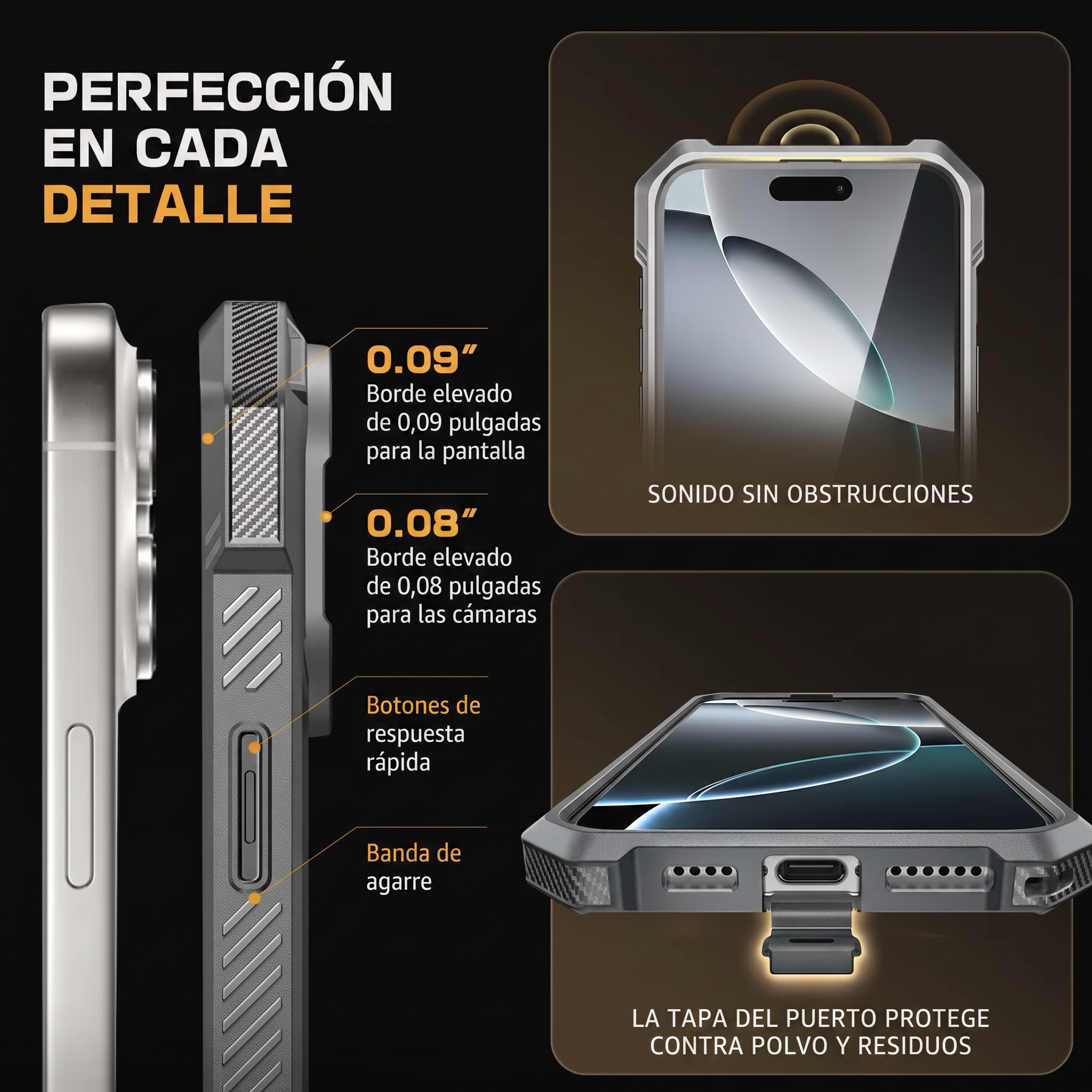 Case Grip Hunter — iPhone 16 Pro — Blanco