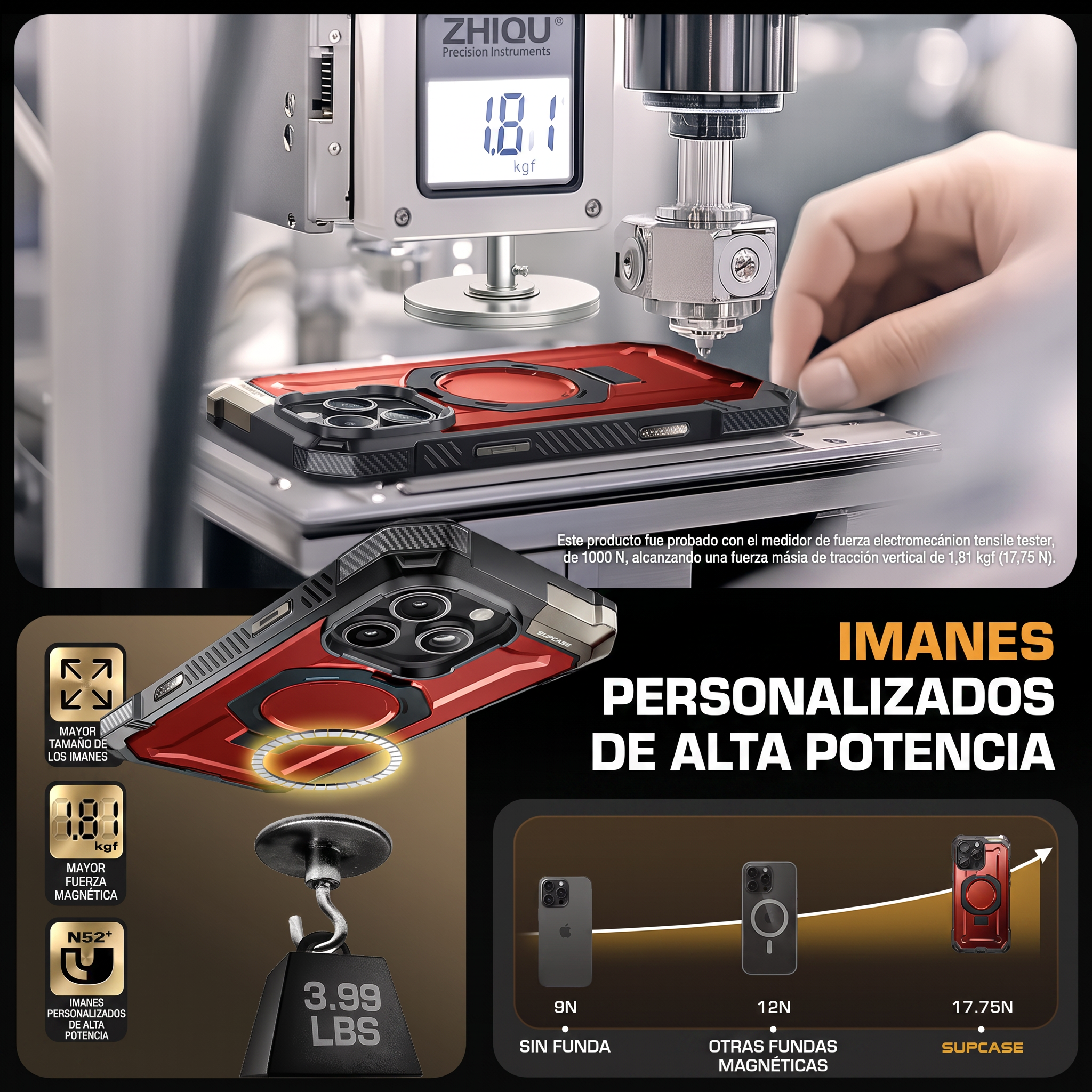 Case Grip Hunter — iPhone 16 Pro Max — Rojo