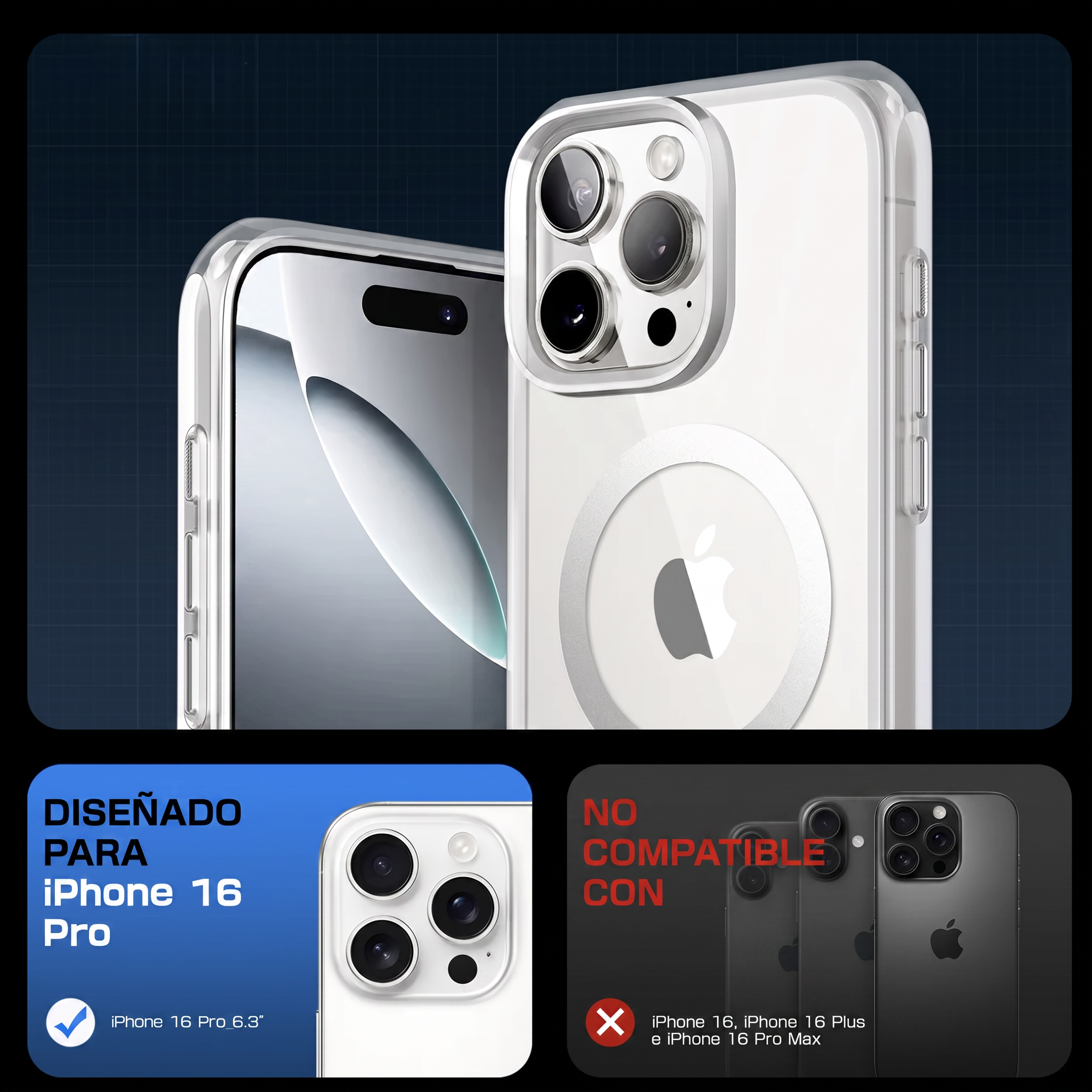 Case Slim Hunter — iPhone 16 Pro — Blanco