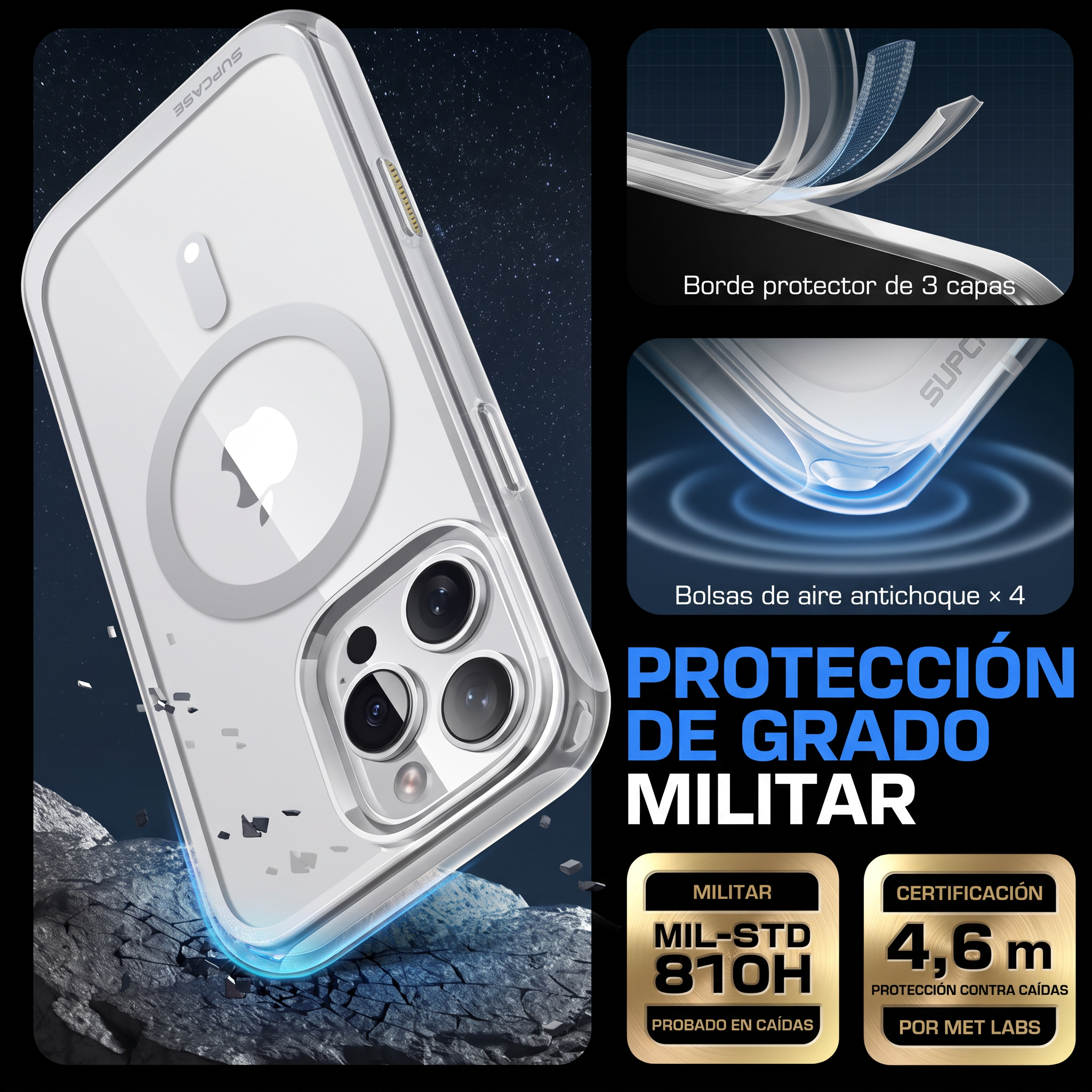 Case Slim Hunter — iPhone 16 Pro Max — Blanco
