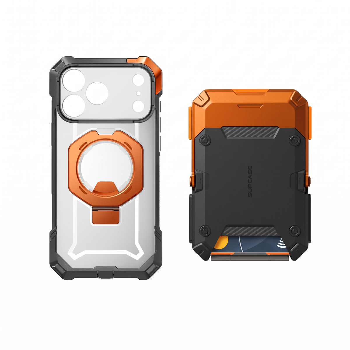Case Naranja + Billetera Naranja — Combo iPhone 17 Pro Max