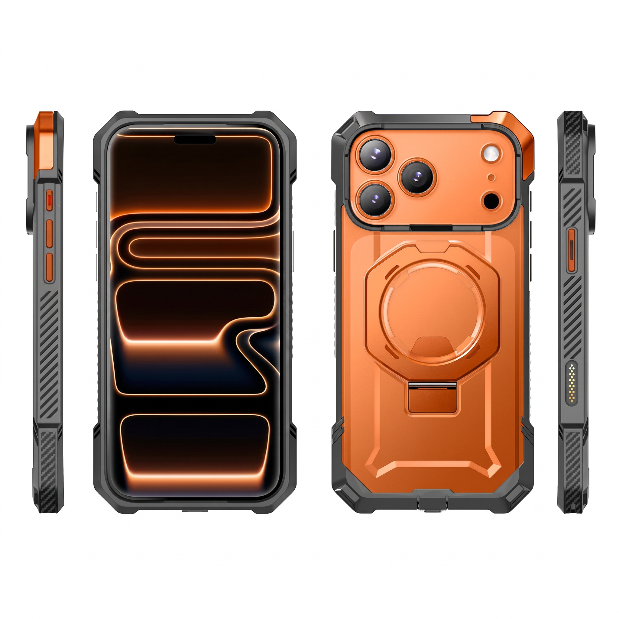 Case Grip Hunter — iPhone 17 Pro Max — Naranja