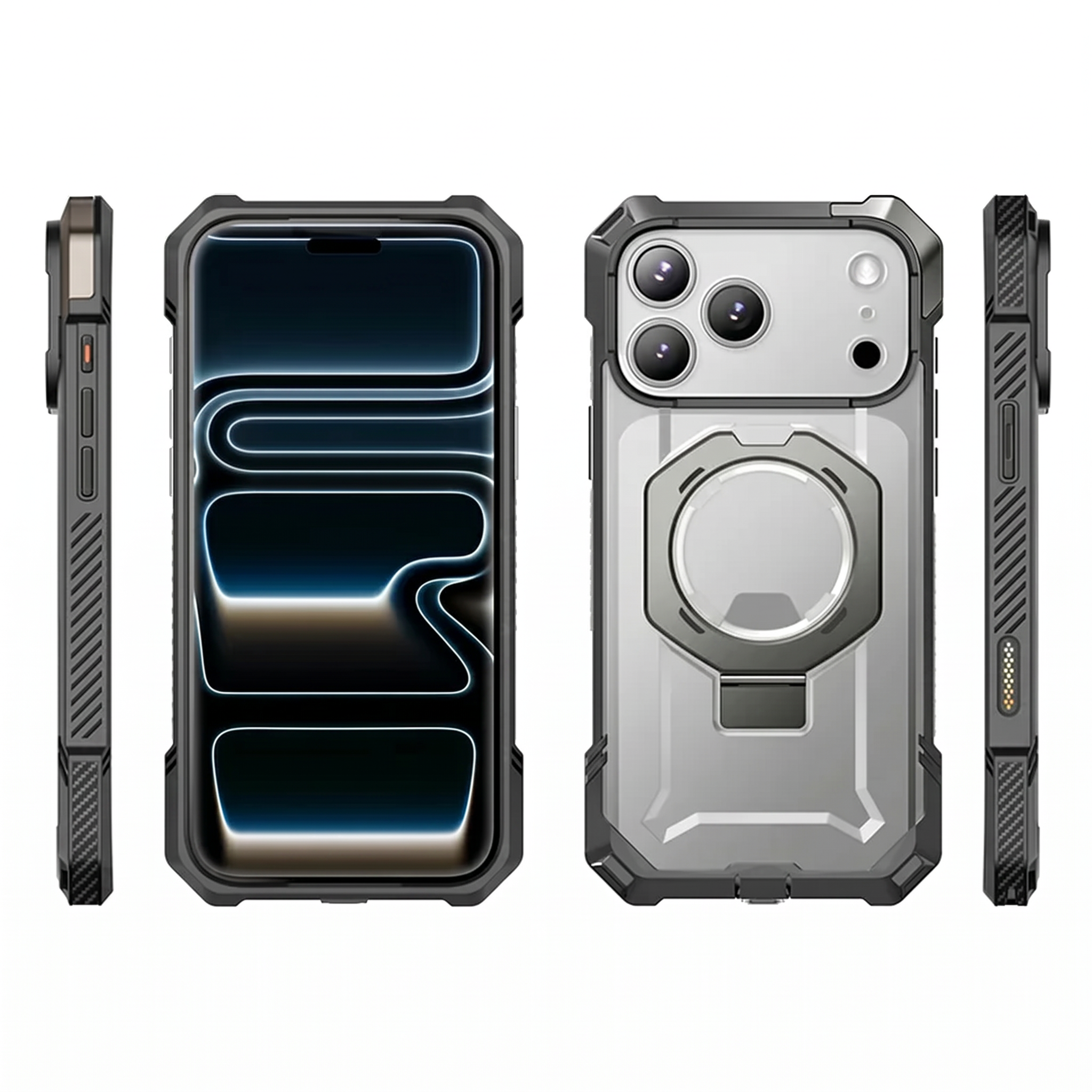 Case Grip Hunter — iPhone 17 Pro Max — Gris