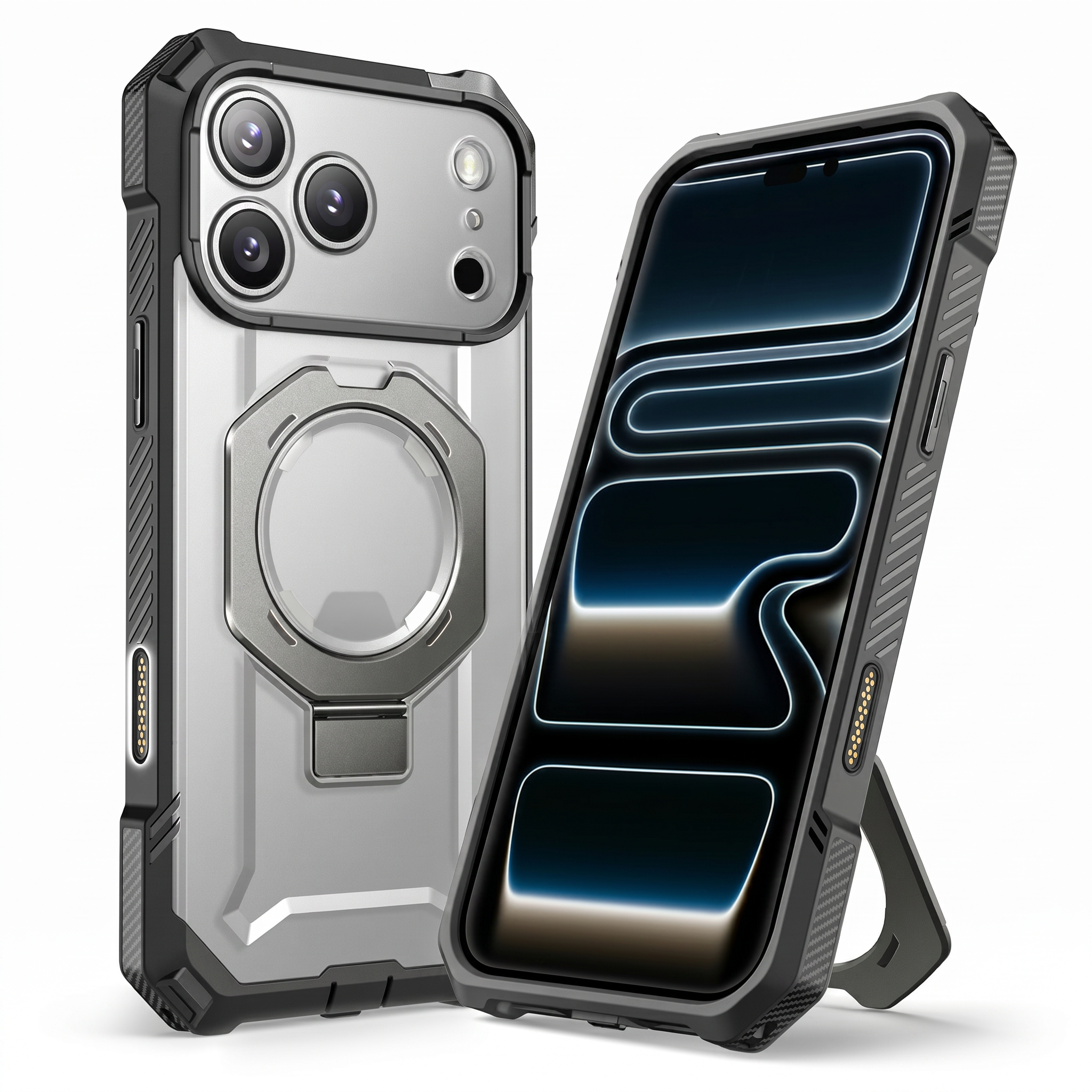 Case Grip Hunter — iPhone 17 Pro Max — Gris