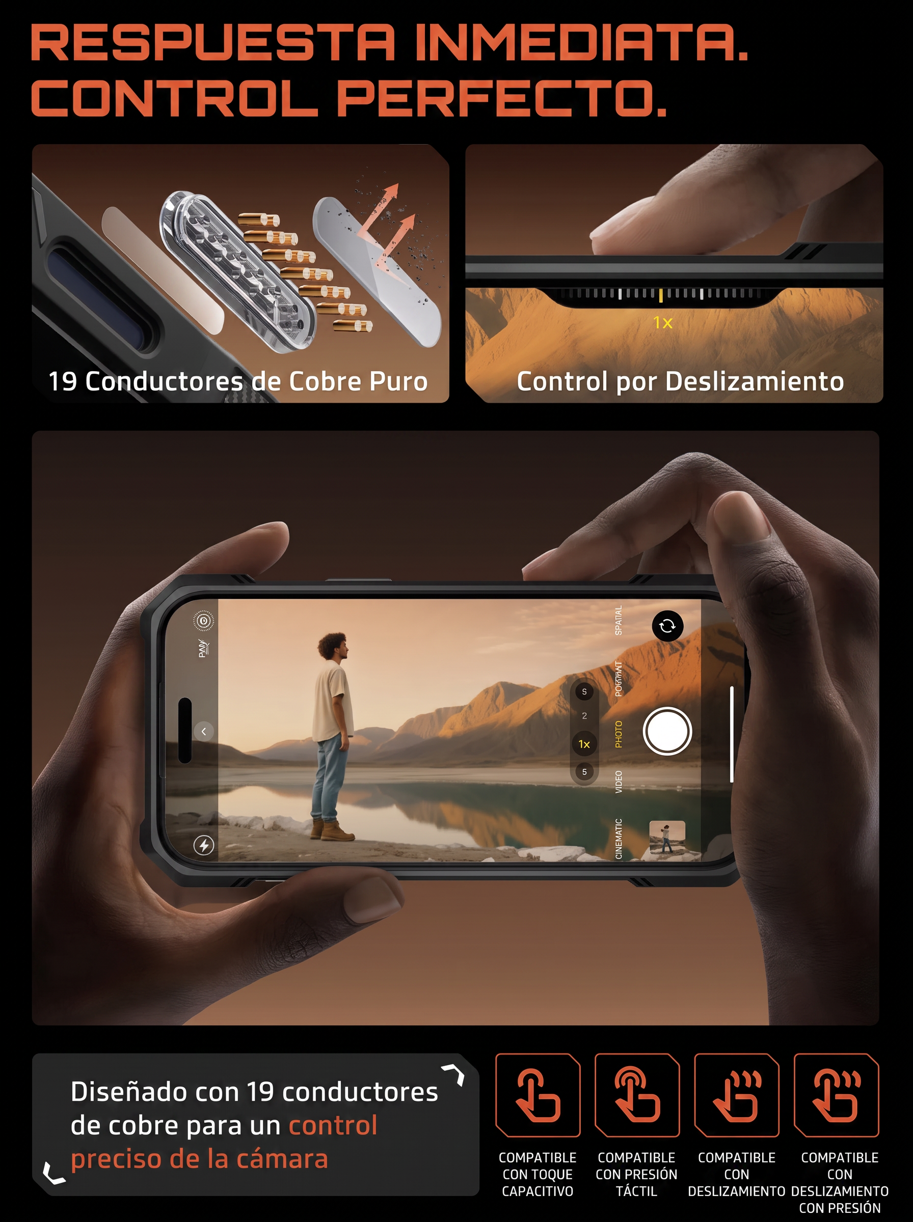 Case Grip Hunter — iPhone 17 Pro — Azul