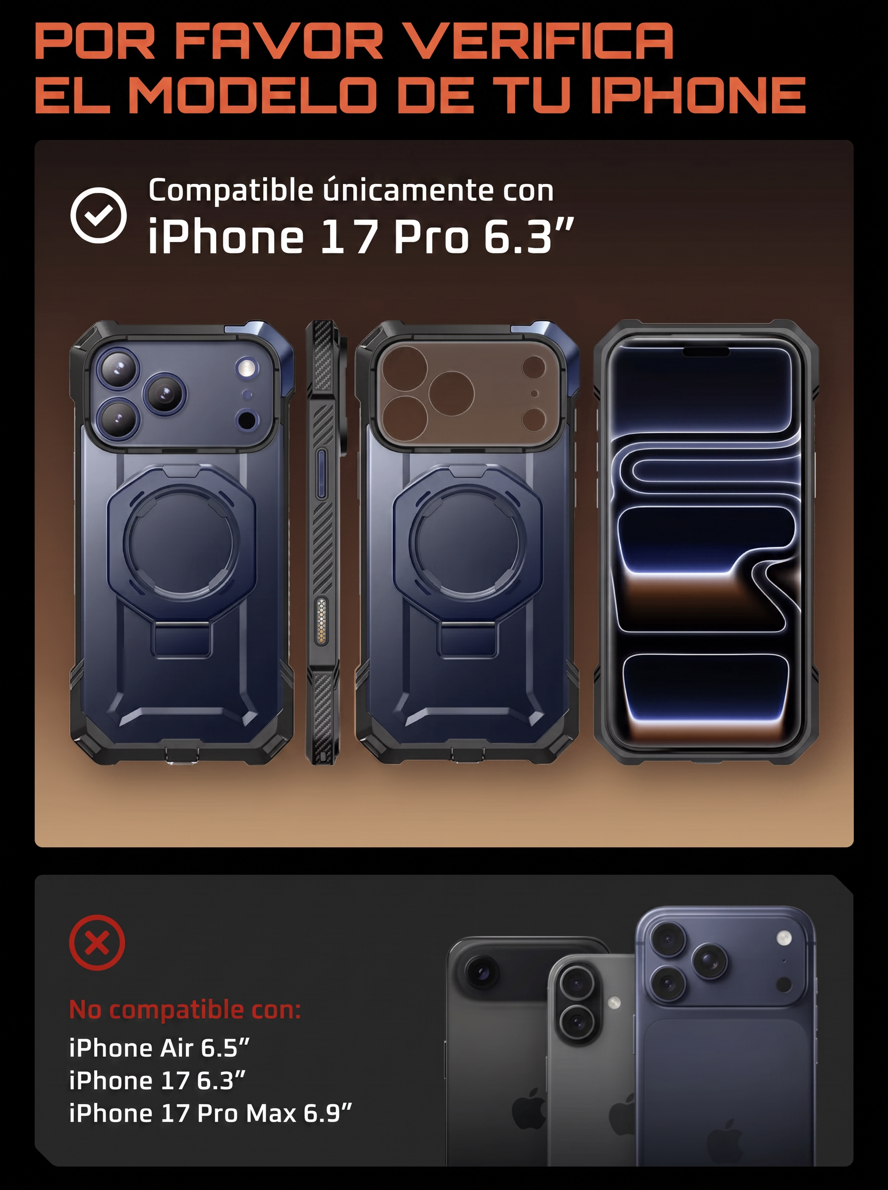 Case Grip Hunter — iPhone 17 Pro — Azul