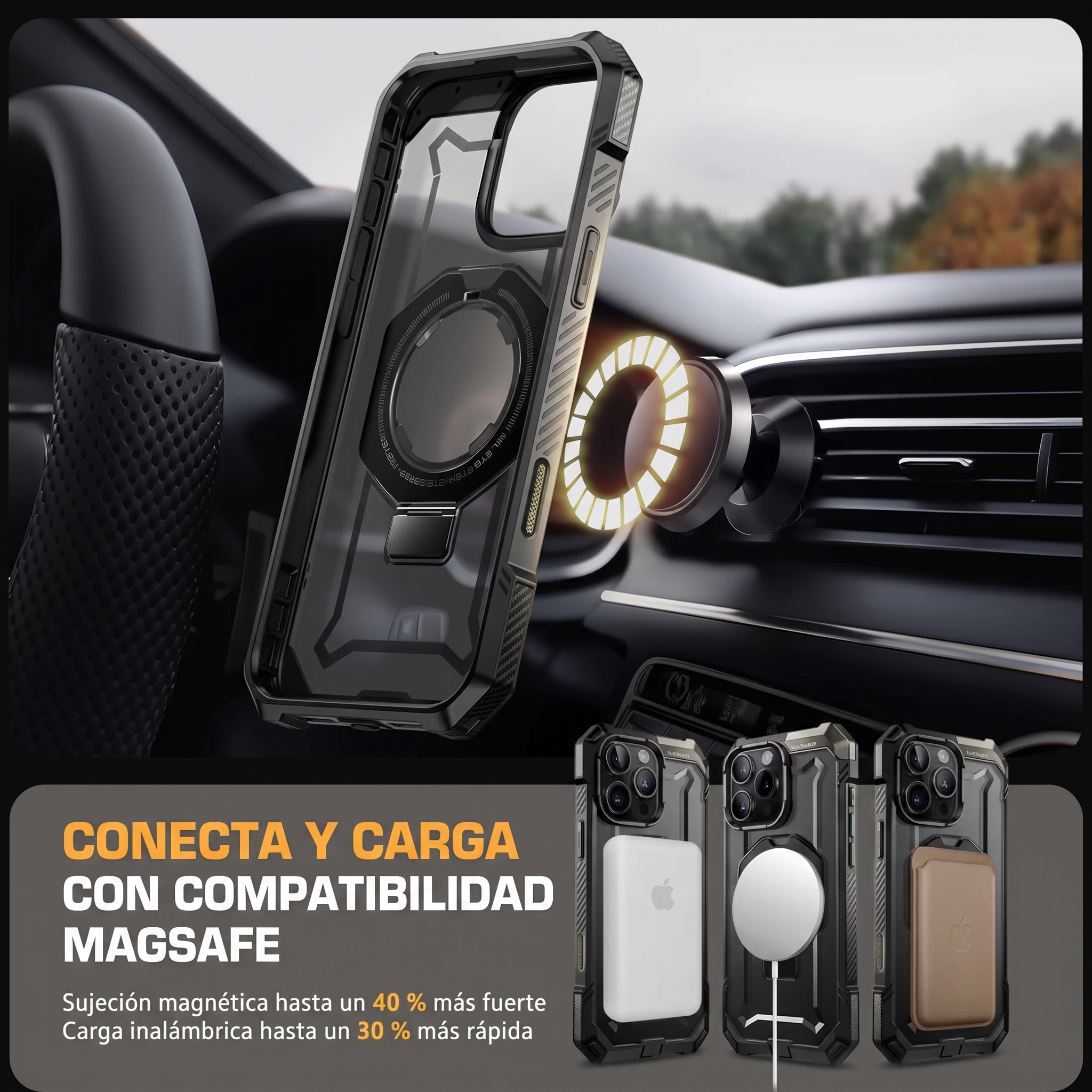 Case Grip Hunter — iPhone 16 Pro Max — Negro