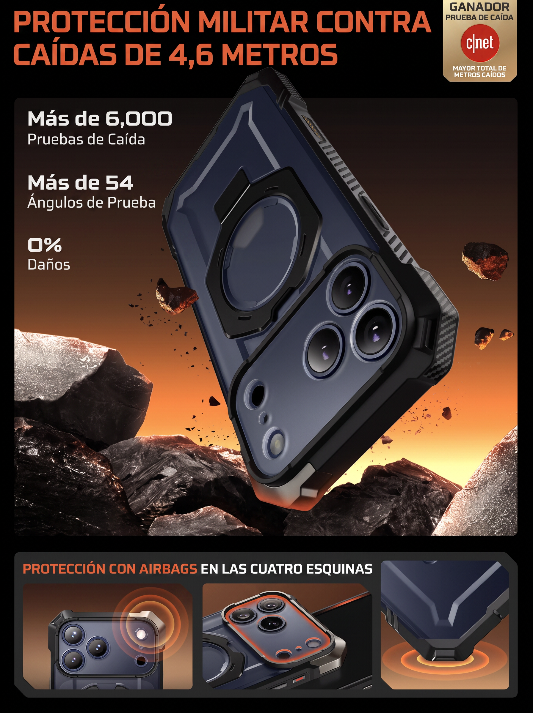 Case Grip Hunter — iPhone 17 Pro — Negro