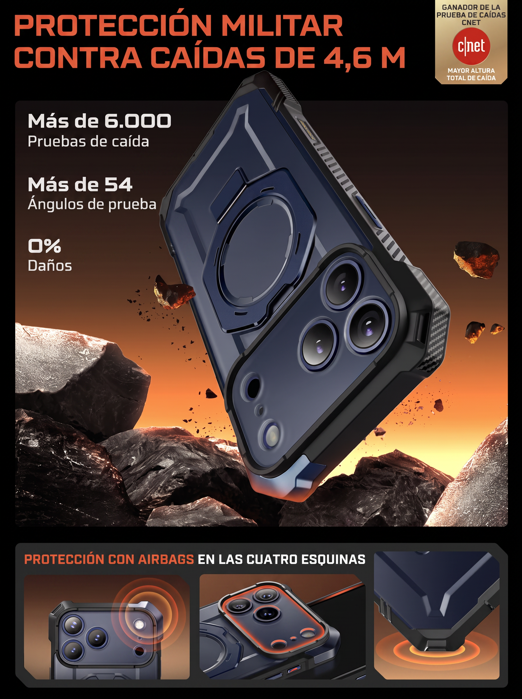 Case Grip Hunter — iPhone 17 Pro — Azul