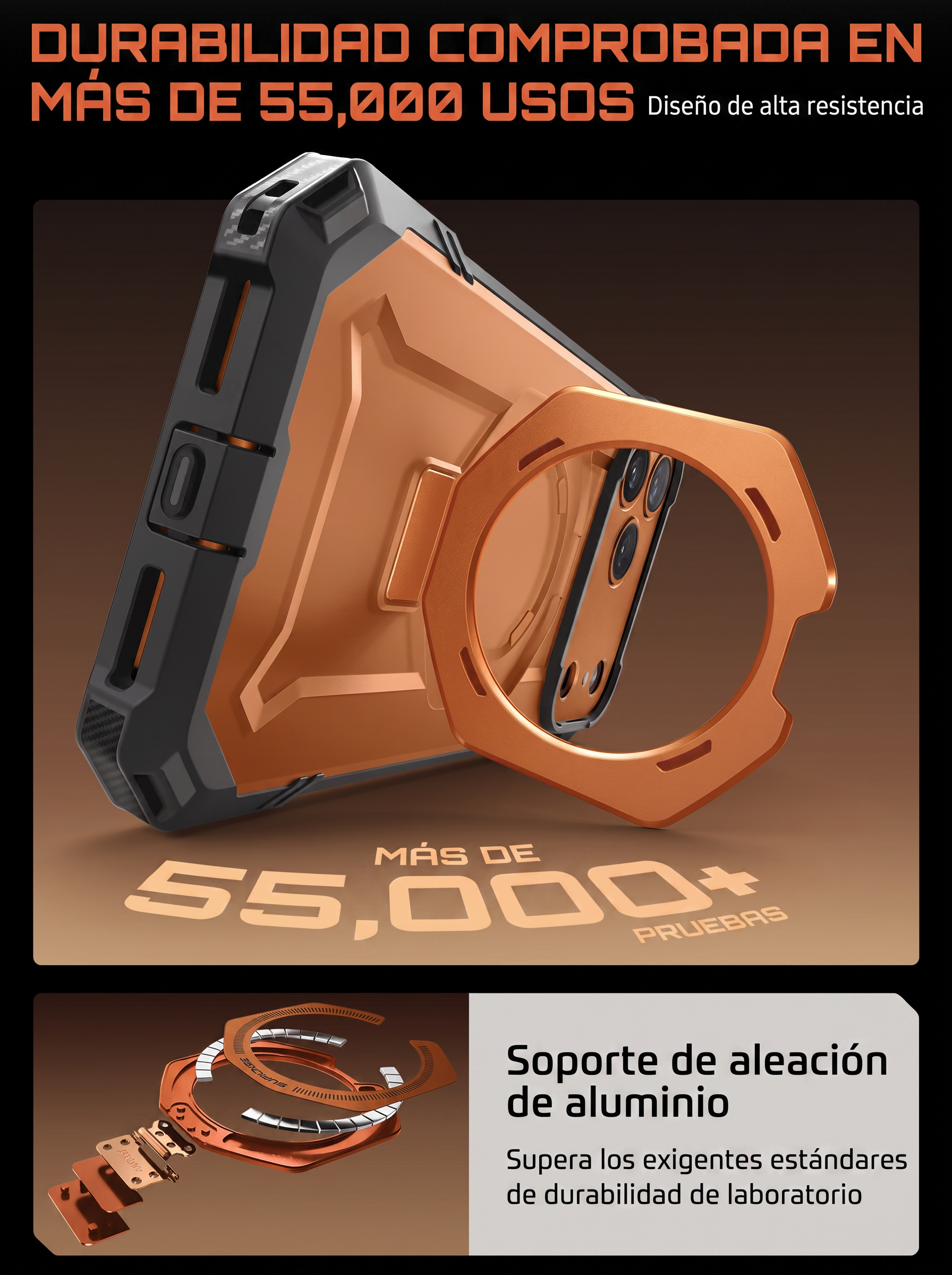 Case Grip Hunter — iPhone 17 Pro Max — Naranja