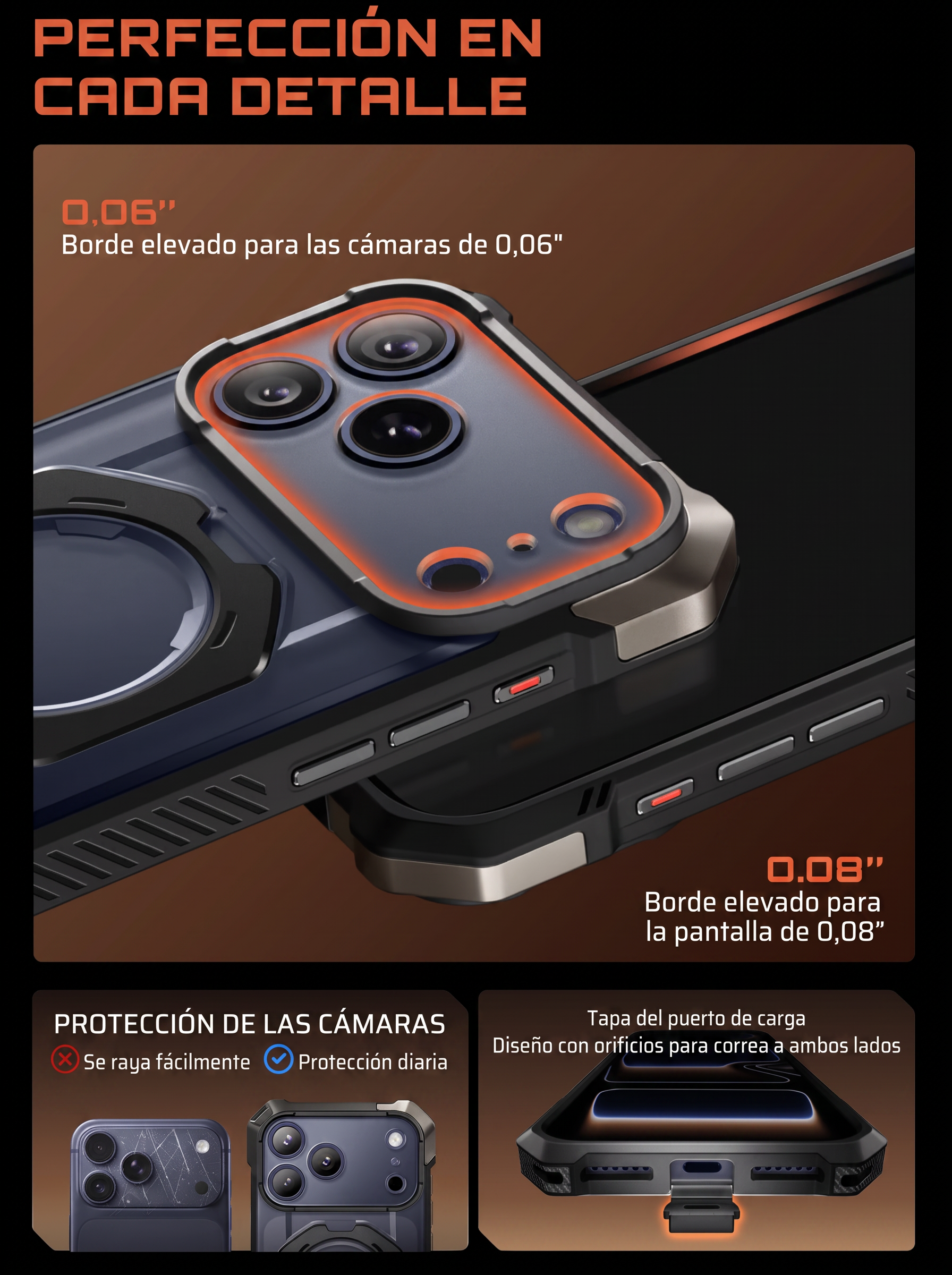 Case Grip Hunter — iPhone 17 Pro Max — Negro