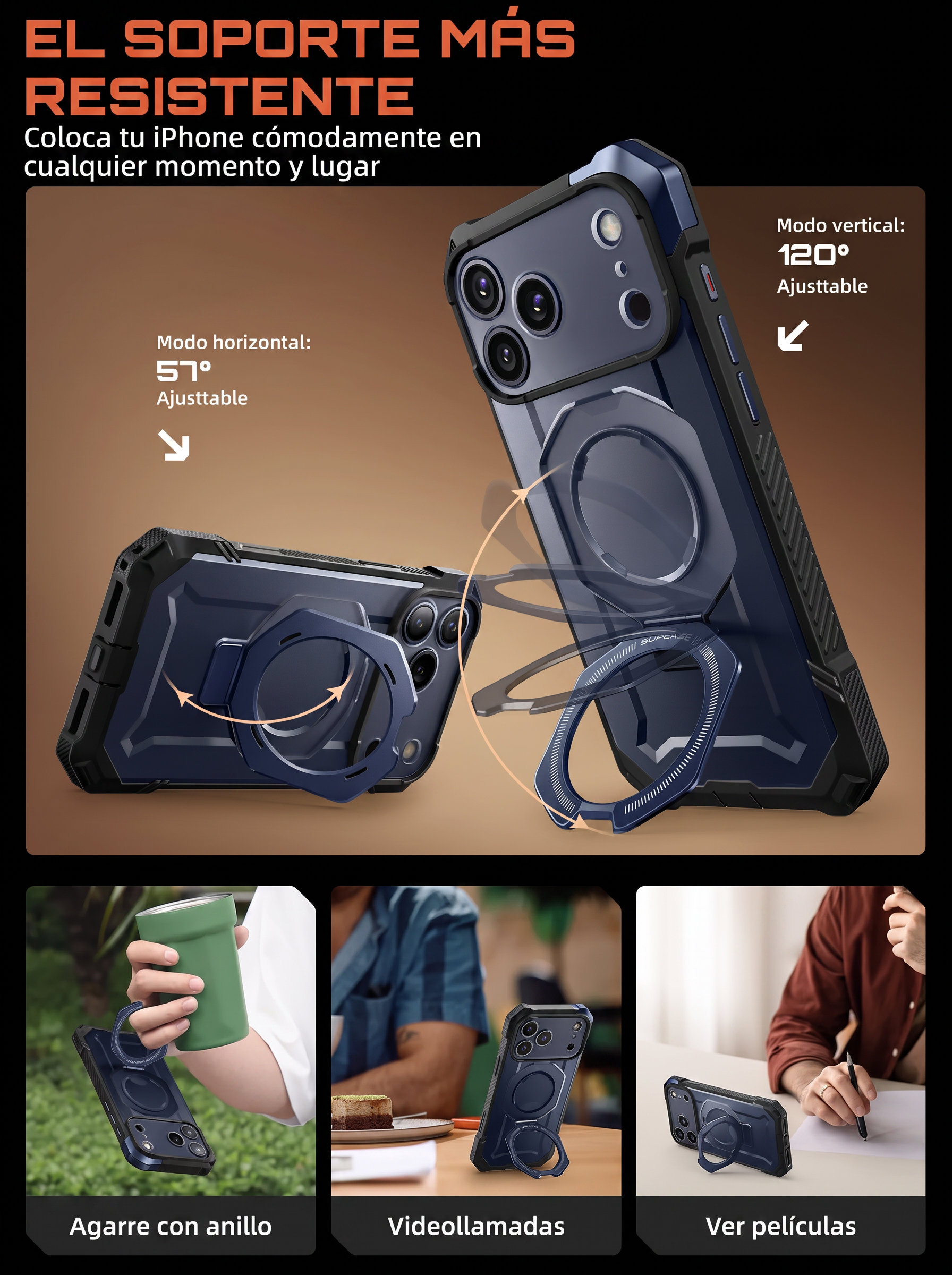 Case Grip Hunter — iPhone 17 Pro — Azul
