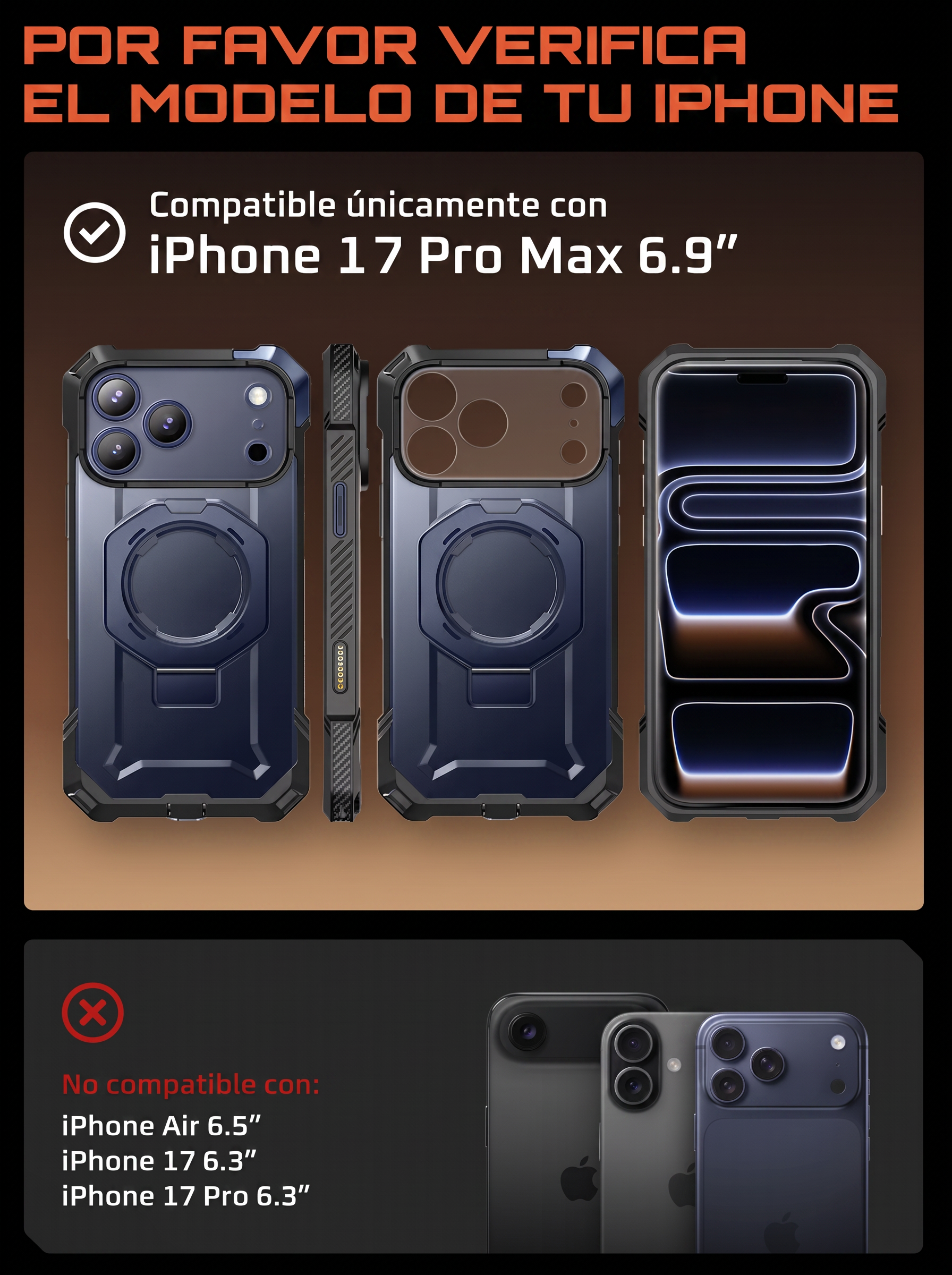 Case Grip Hunter — iPhone 17 Pro Max — Azul