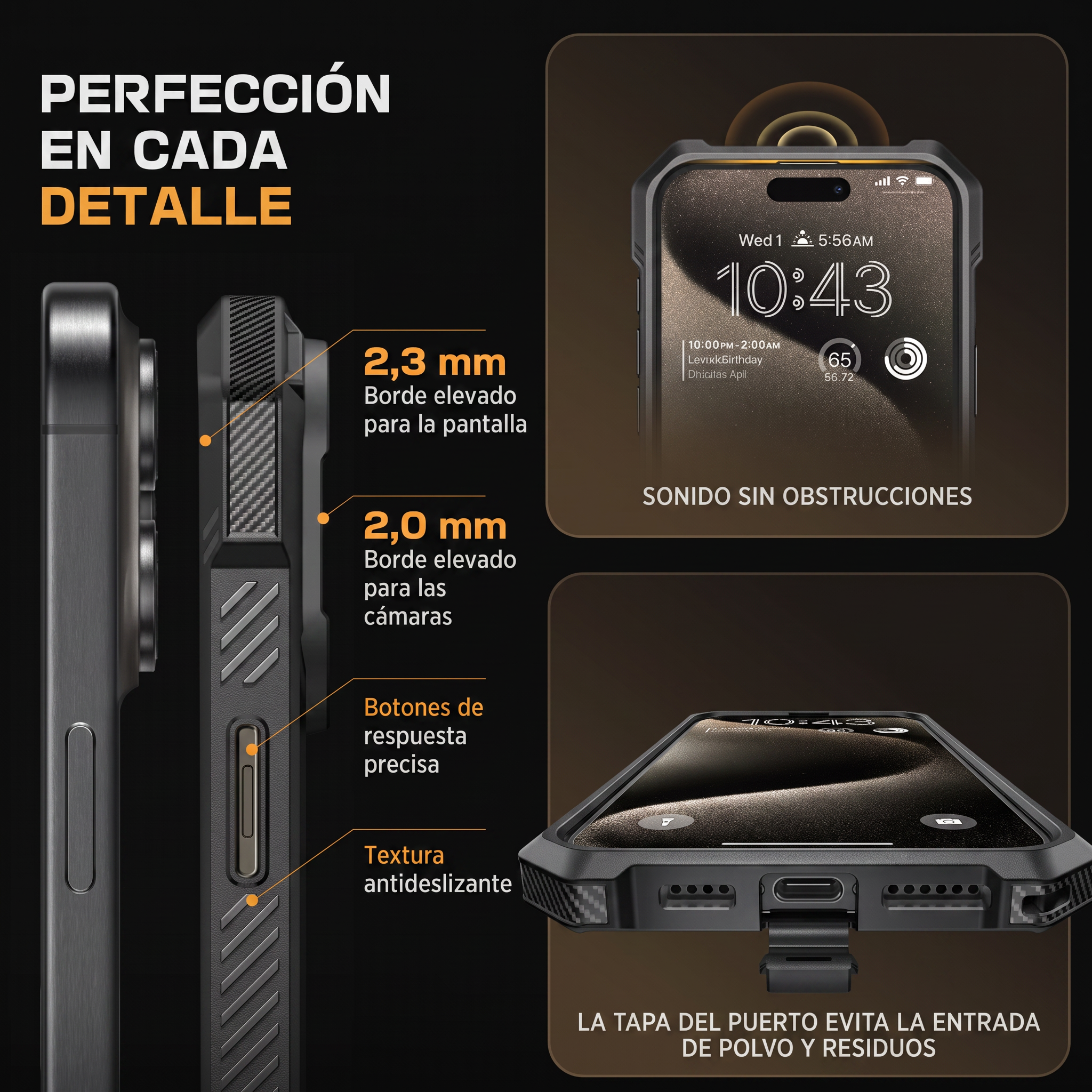 Case Grip Hunter — iPhone 16 Pro Max — Negro